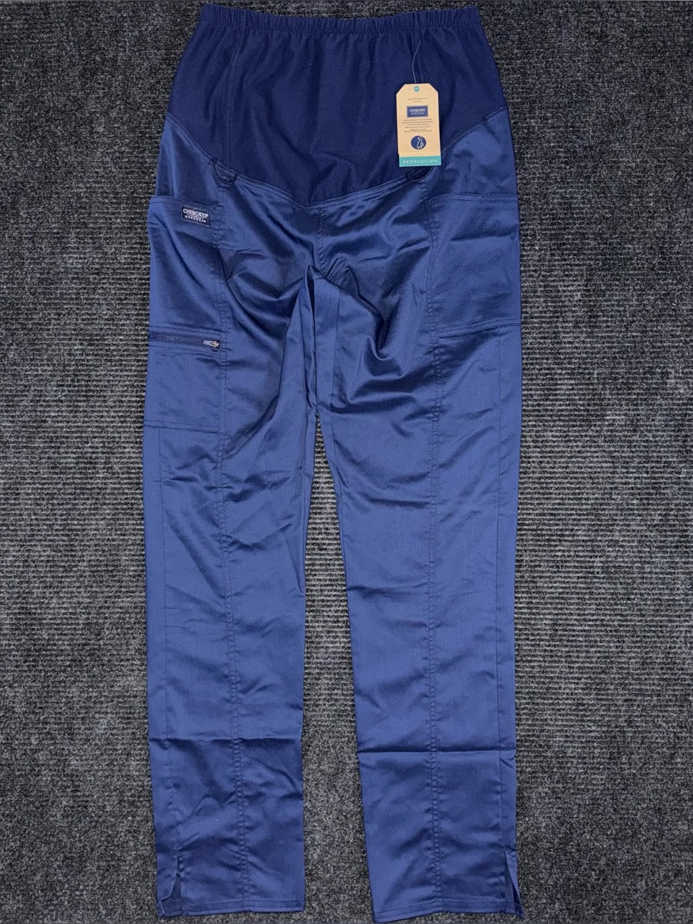 NWT Cherokee Workwear Maternity Straight Leg S Tall Pant WW155T NAV Navy Blue